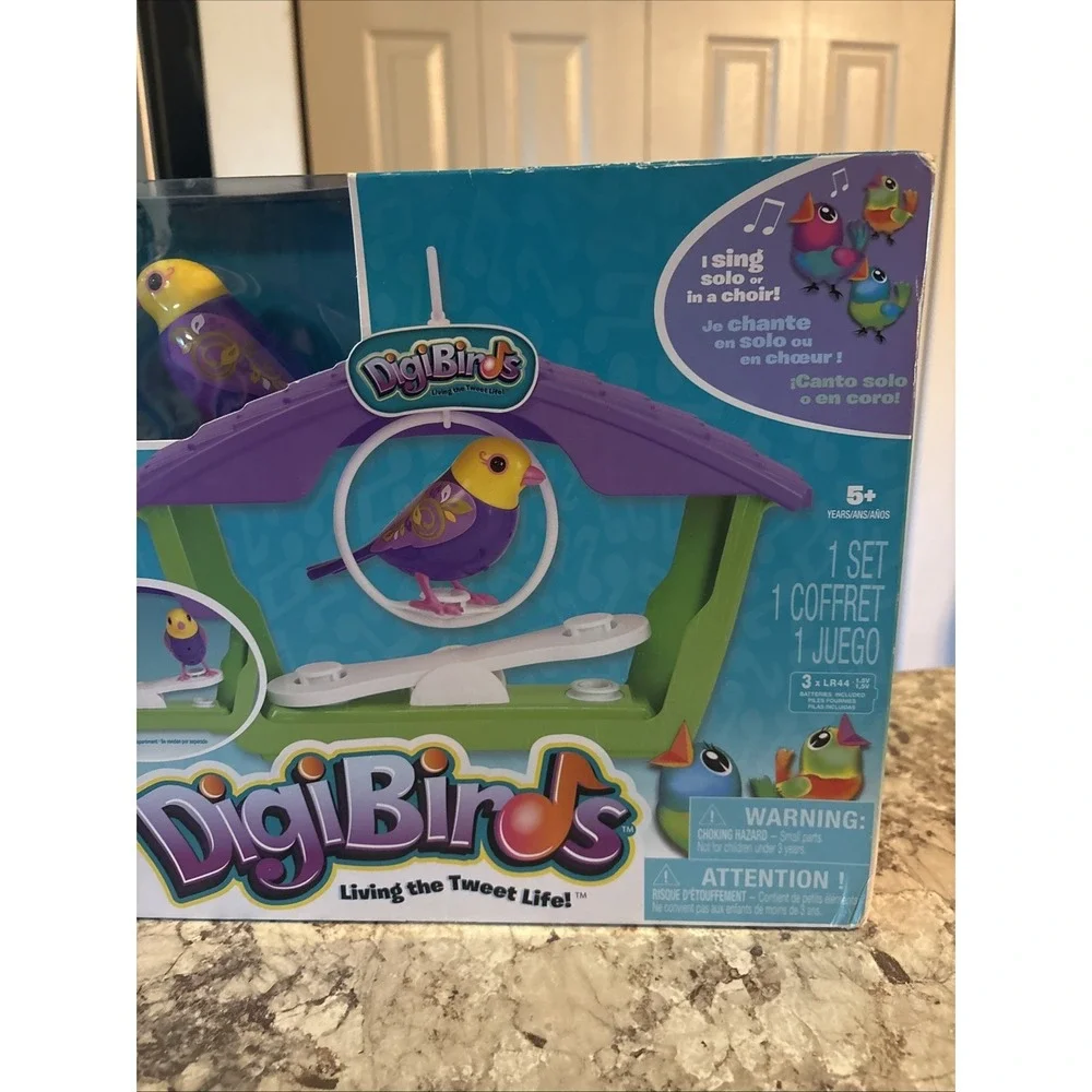 Rare SEALED Digi Birds Singing Bird W/ Swing & See-saw Birdhouse Set Series 1